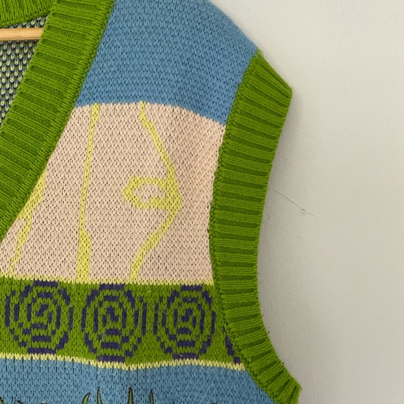 House Of Sunny Swan Lake Vest UK 14 Chunky Knit Jumper ASO The White Lotus - Picture 8 of 13